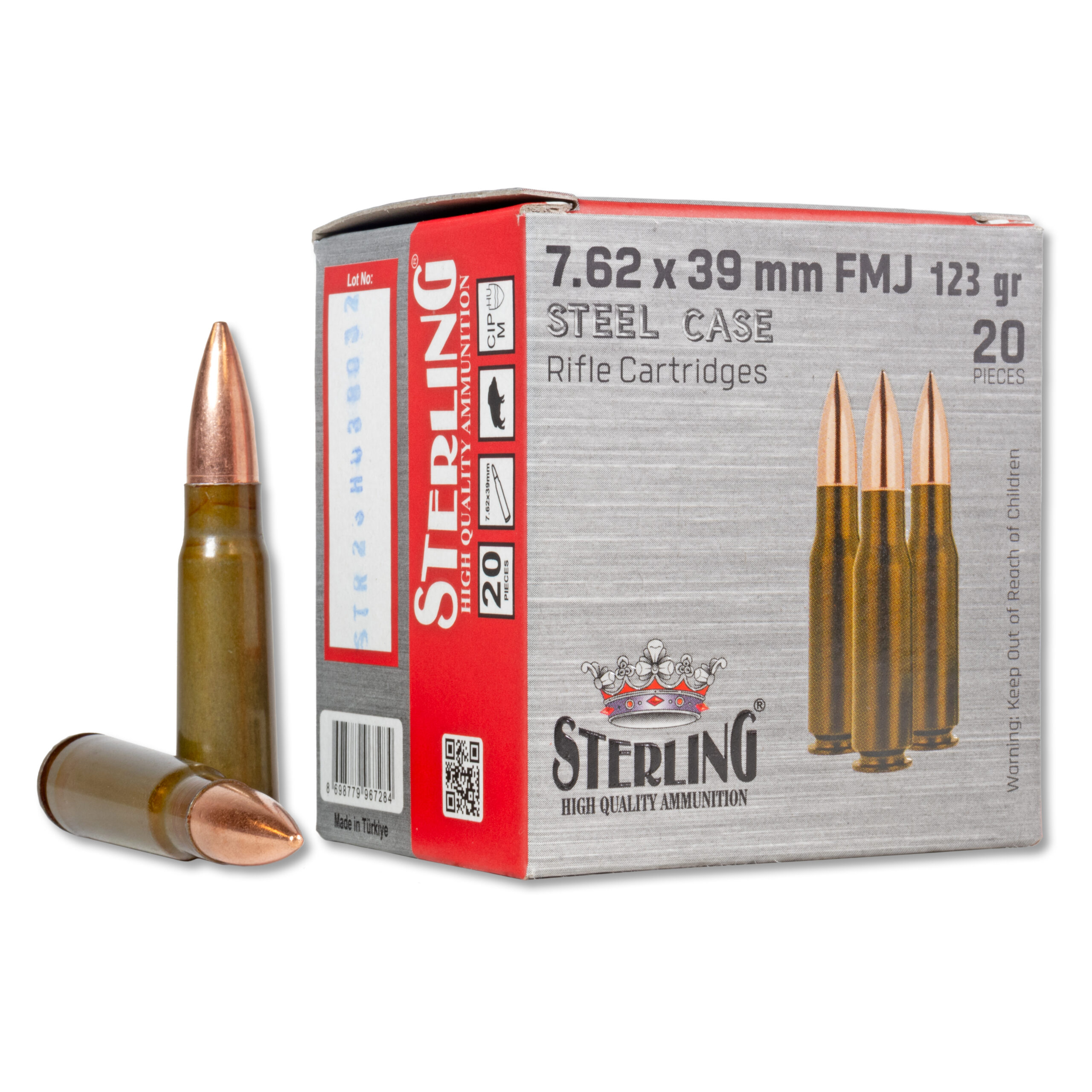 Sterling 7.62×39 123gr Steel case - Box of 20 - Shark Coast Tactical